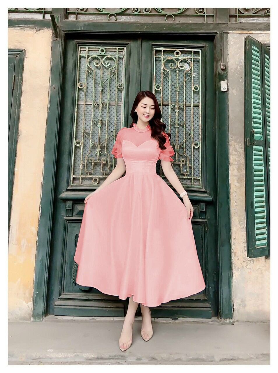 ✨ Đầm xòe phối lưới✨ HÌNH THẬT