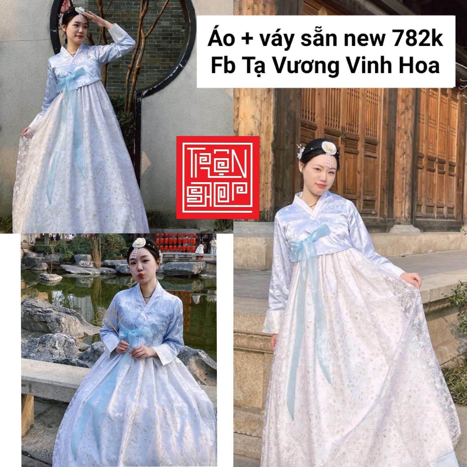 Trang phục truyền thống hanbok váy 2 lớp new sẵn