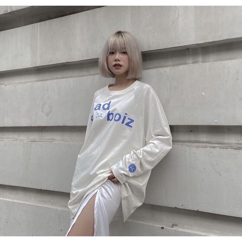 Áo sadboiz mặt trước cotton tay xuông dài