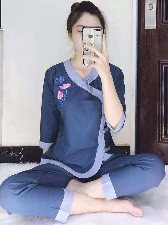Đồ Lam Đi Chùa # Tim Phối