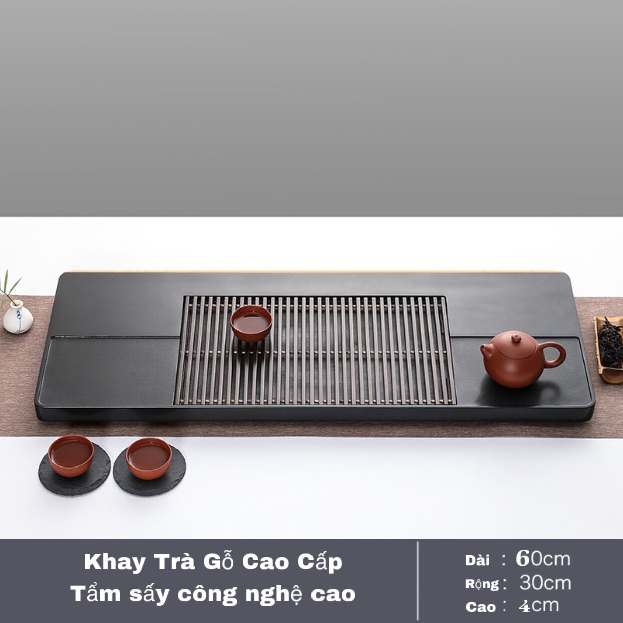 Khay Trà Gỗ Cỡ Lớn 62x29x4,5