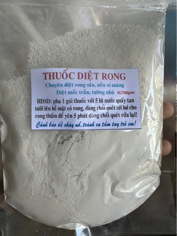 Bột tẩy rong rêu, hóa chất xử lý rong rêu nền nhà, tẩy nấm mốc tường nhà.