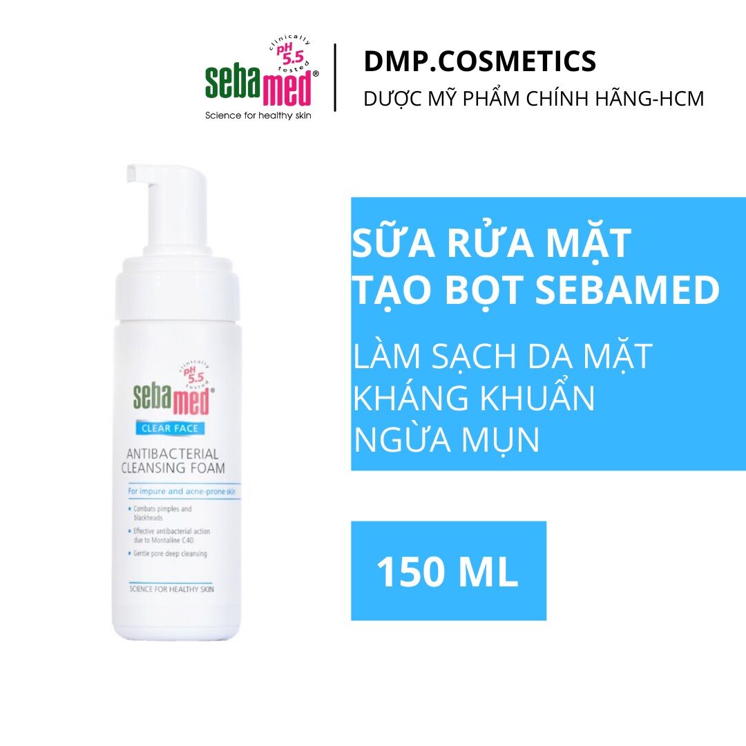 Sửa rửa mặt tạo bọt kháng khuẩn giảm mụn Sebamed pH 5.5 Clear Face AntiBacterial Cleansing Foam 150ML
