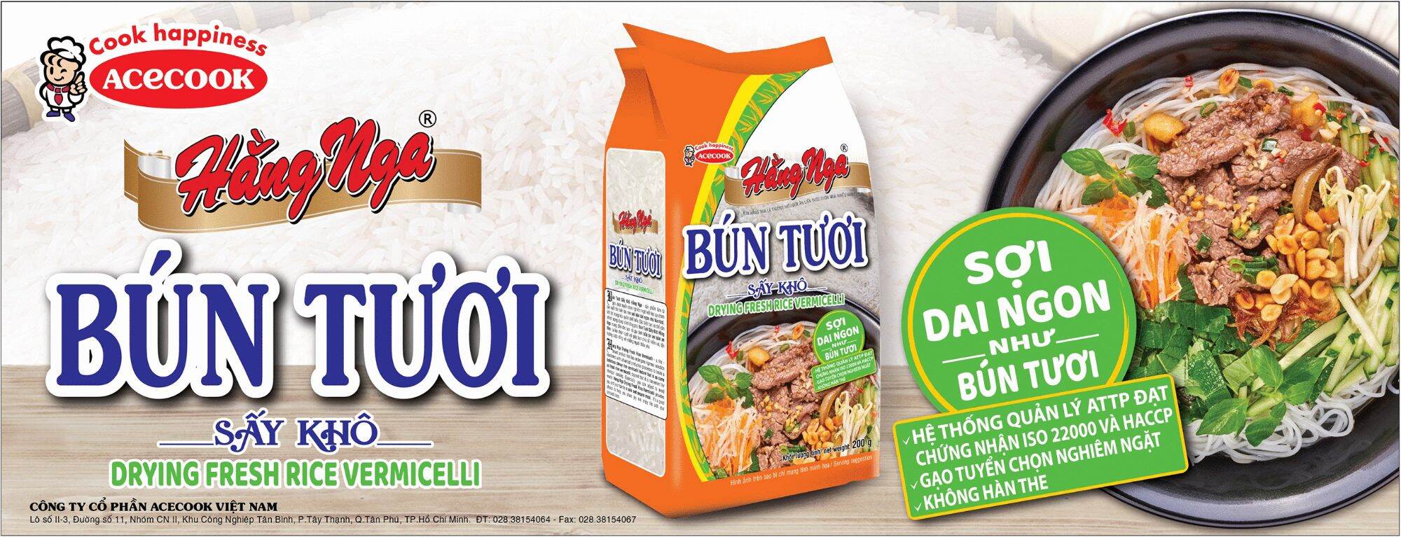 Bún Tươi Sấy Khô Hằng Nga ( 200g × 10 gói )...date mớu