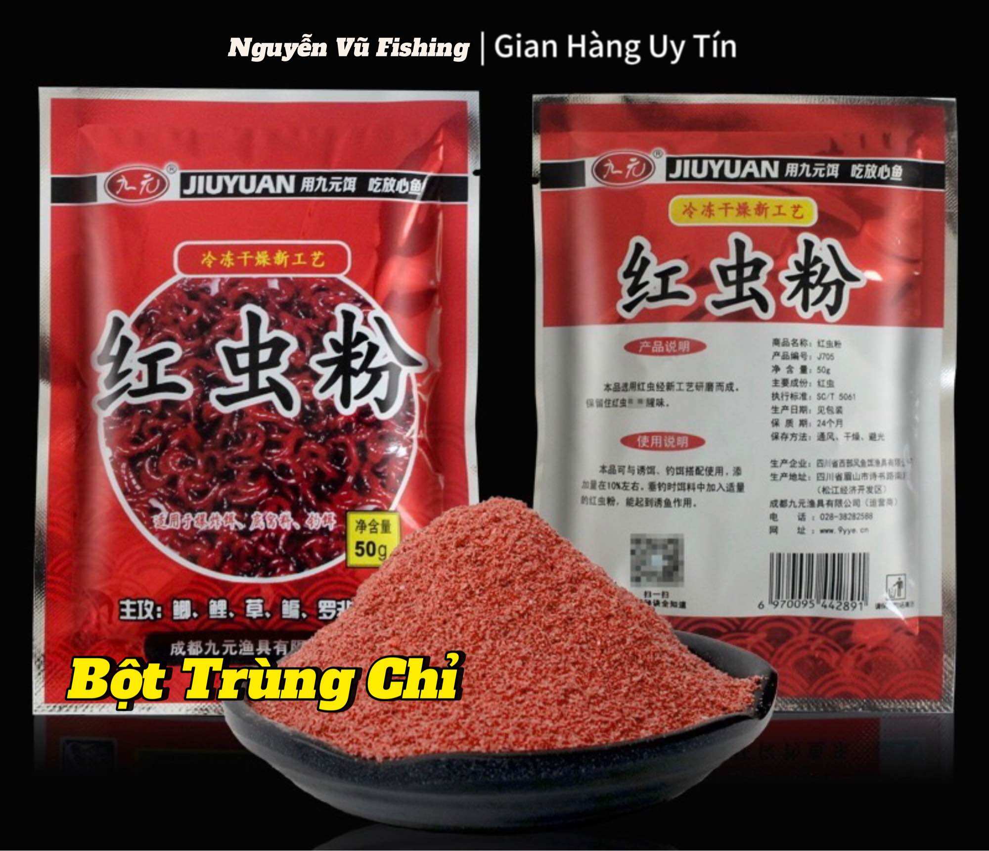Mồi câu cá bột trùng chỉ, bột trùng chỉ siêu nhậy chuyên trôi, chép, trắm, rô phi
