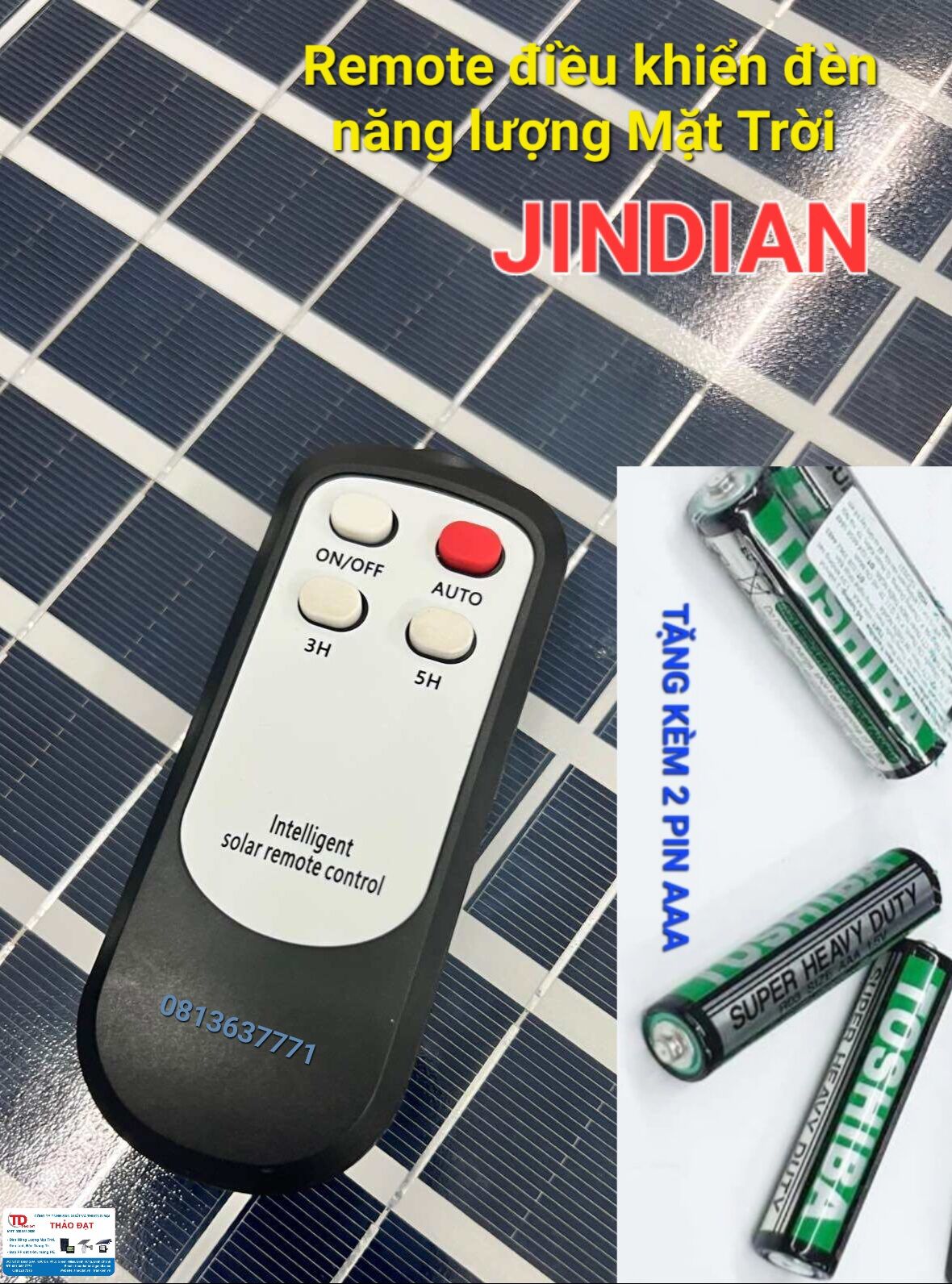 Remote điều khiển đèn năng lượng mặt trời jindian - shop thảo đạt