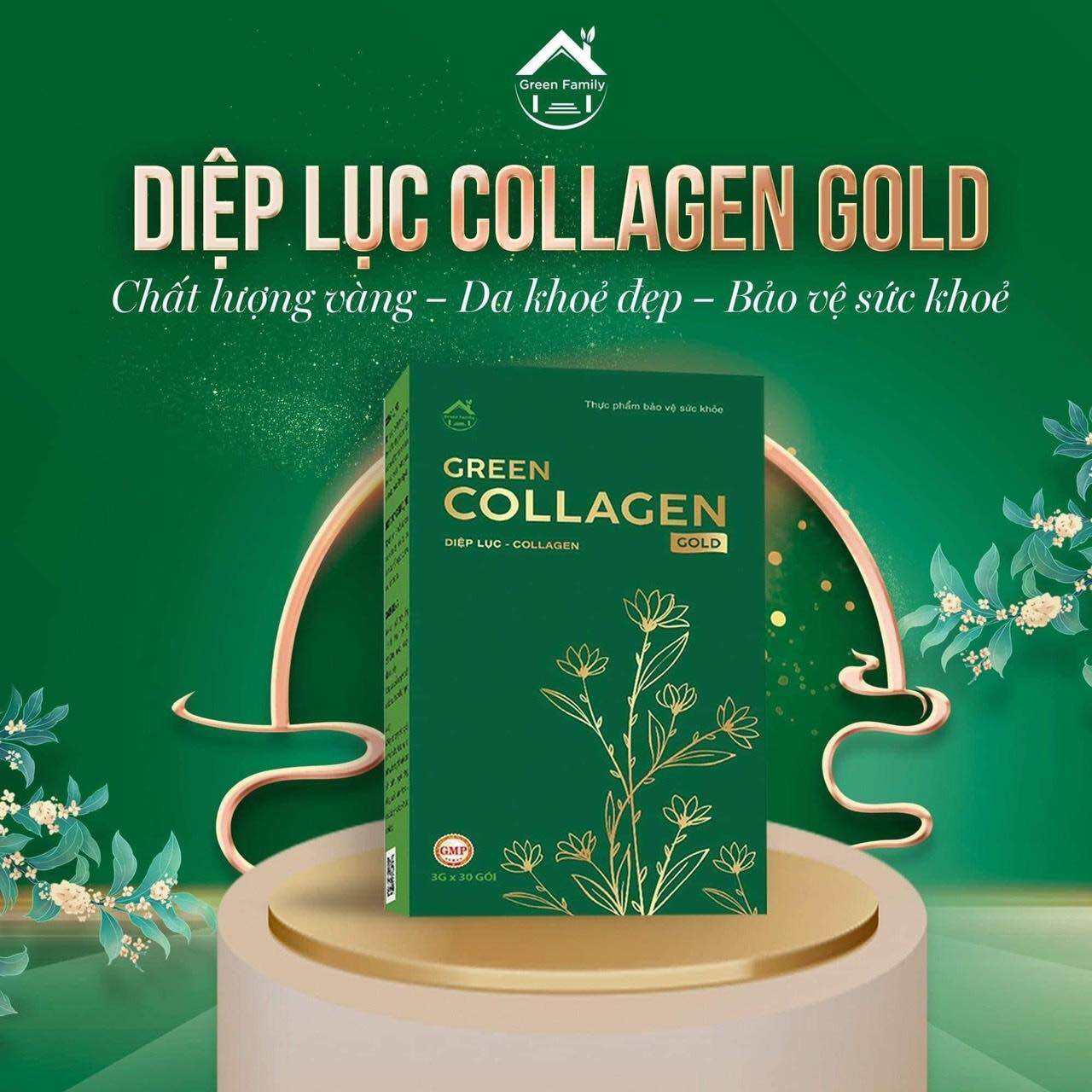 Diệp Lục Collagen GOLD MỚI Hôp 30 Gói CHÍNH HÃNG