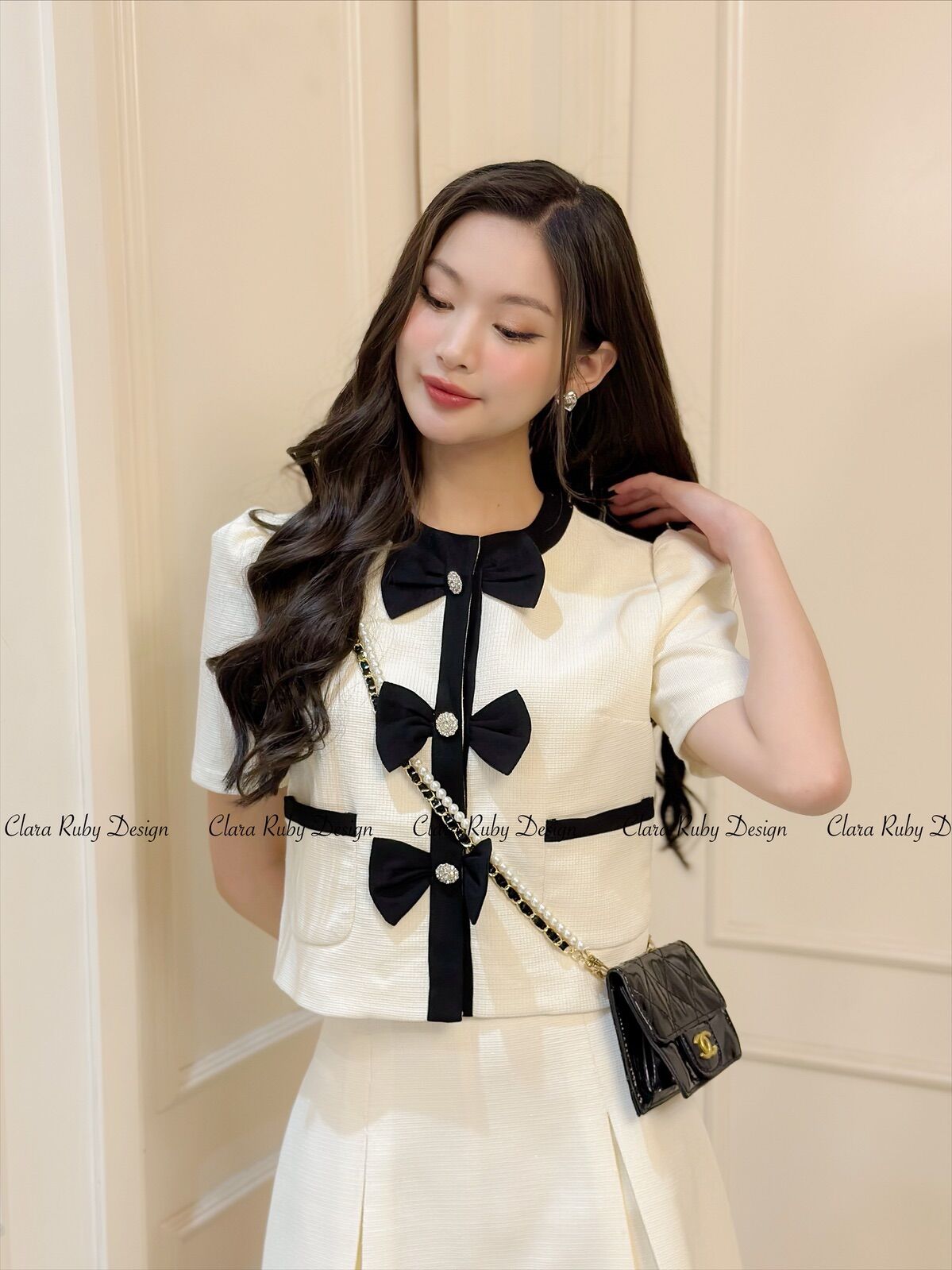 Set Áo Thiết kế phối nơ siêu xinh Clara Top by Clara