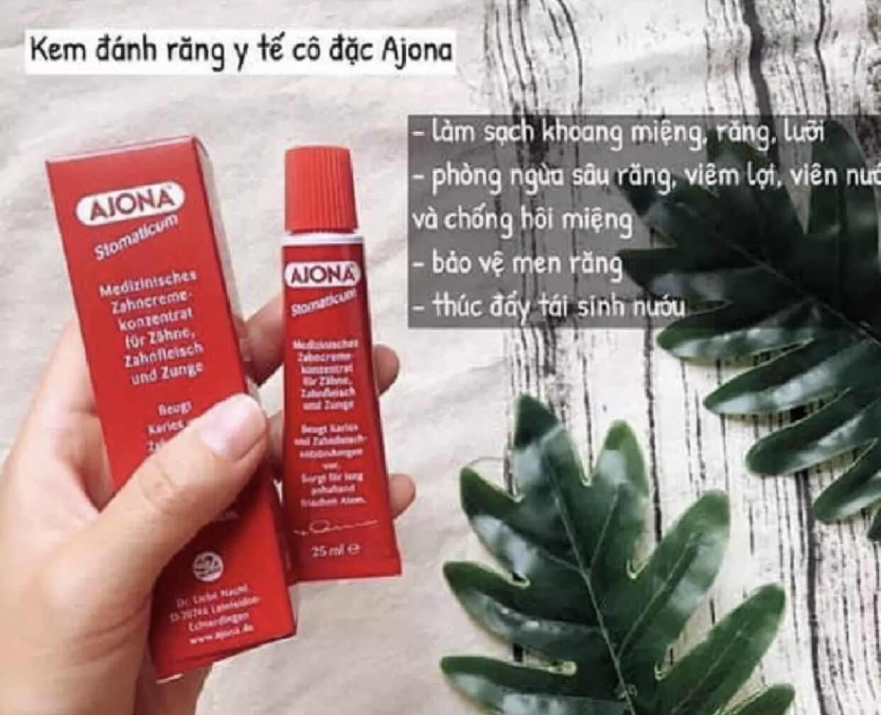Kem đánh răng ngừa mảng bám Ajona stomaticum 25ml của Đức 🇩🇪