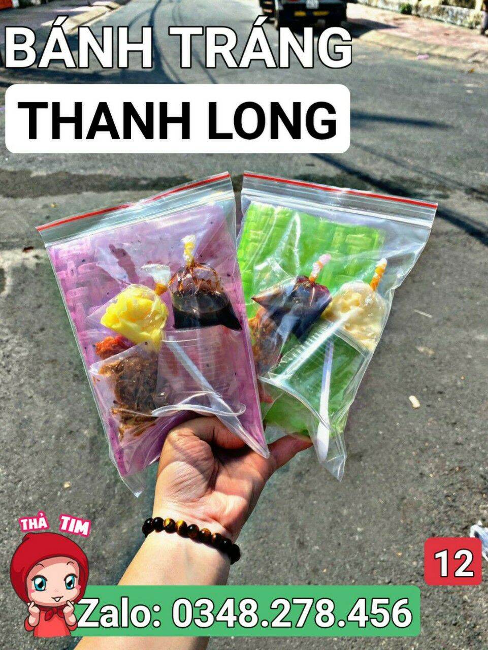 Bánh tráng thanh long me bơ