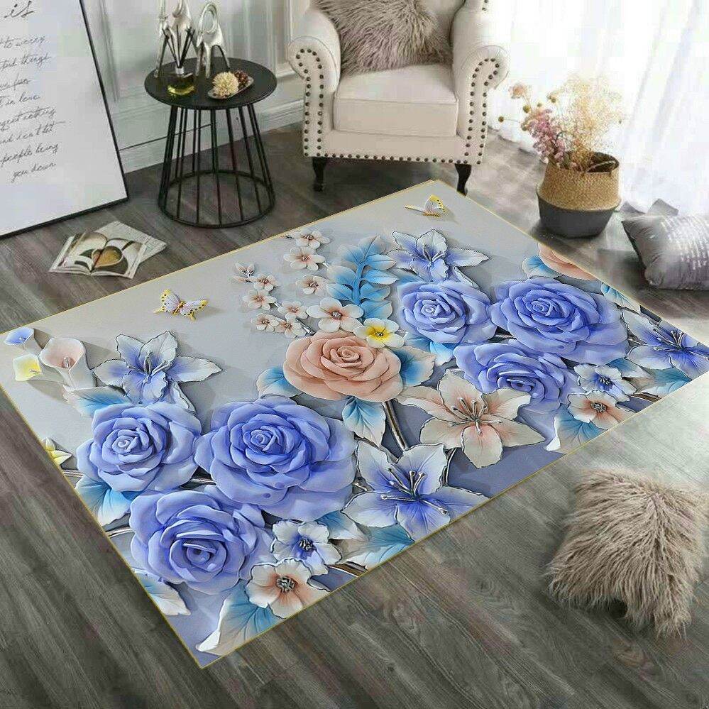 Thảm trải sàn BALI 5D mẫu hoa hồng 1m6x2m3