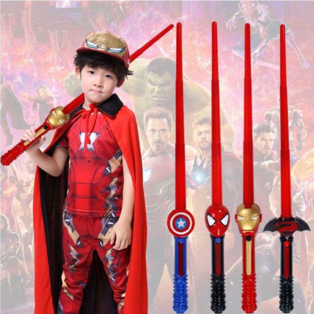 ( Tặng 3 pin kèm theo) Gậy Ánh Sáng Âm Thanh Hóa Trang Siêu Anh Hùng ,Đồ Hóa Trang Siêu Nhân Cho Trẻ Em
