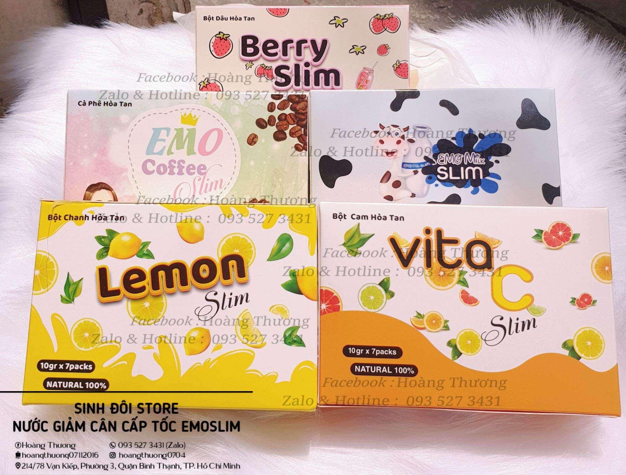 [HCM]Combo 5 hộp nước ép giảm cân emoslim mix vị