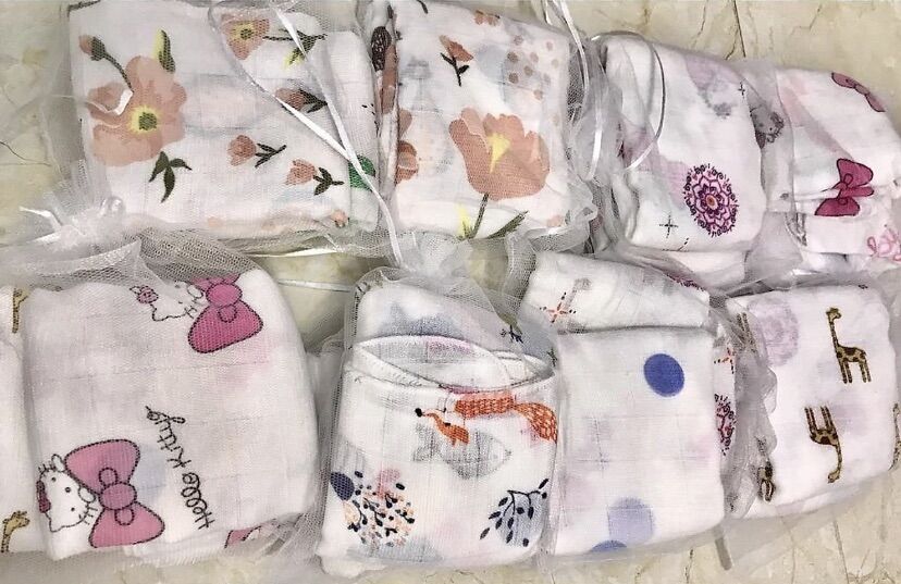 Set 10 khăn sữa sợi tre túi lưới