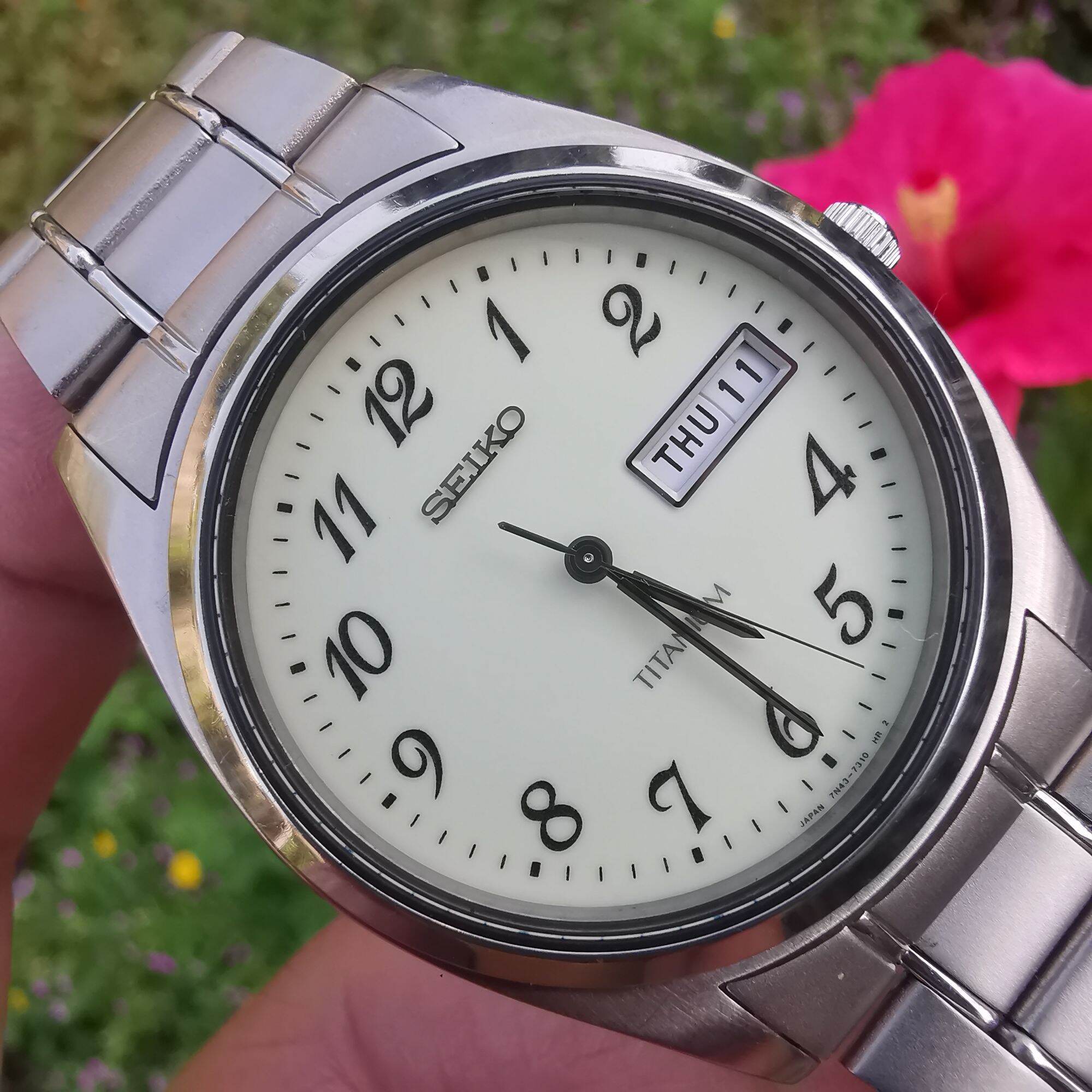 Đồng Hồ Si Nhật Nam ?✨ SEIKO - 7N43 - 9080 - QUARTZ ✨ Titanium ?Kính  Sapphire ?Size  mm?Size dây 19 cm?Chống nước 50 mét ? N .76 |  