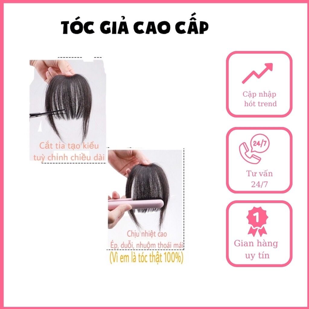 Tóc giả mái thưa tóc thật dệt tay tự nhiên ❇️