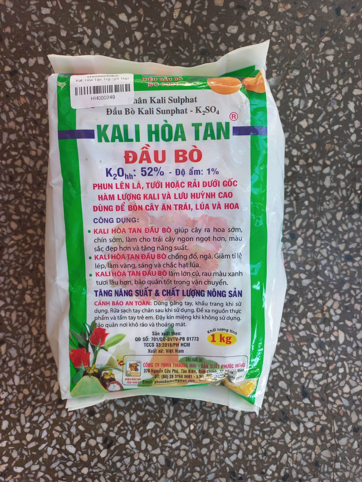 Phân Đầu Bò Kali Sunphat Kali Hoà Tan 1kg
