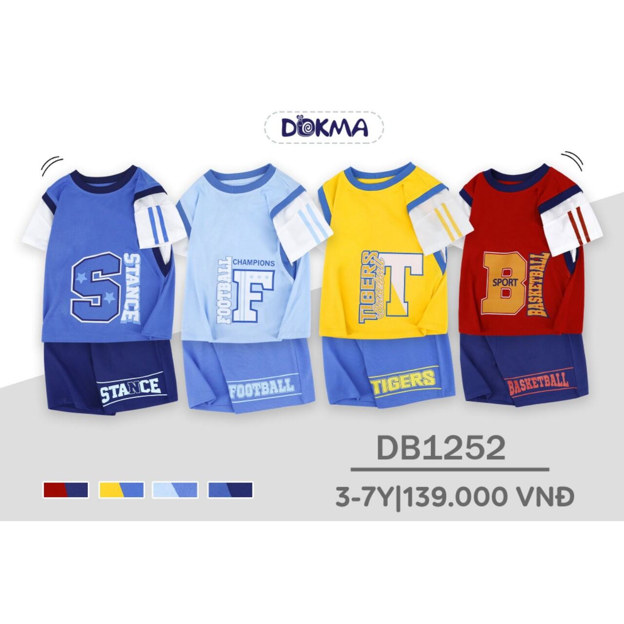 Bộ thể thao bé trai Dokma 3-7Y DB1252