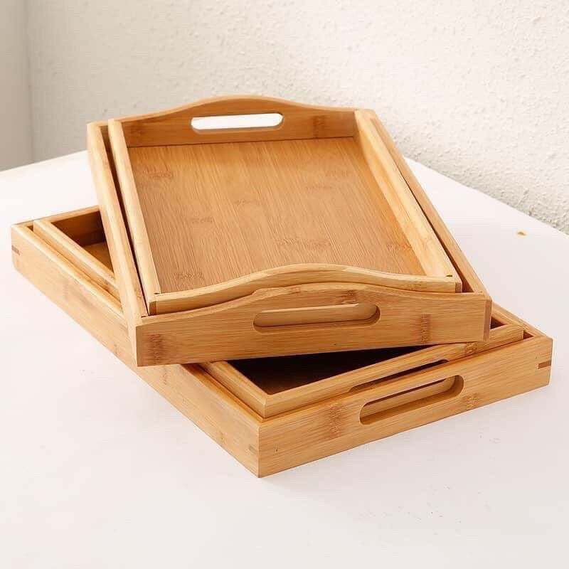 Khay gỗ sồi đựng dụng cụ dưỡng sinh spa