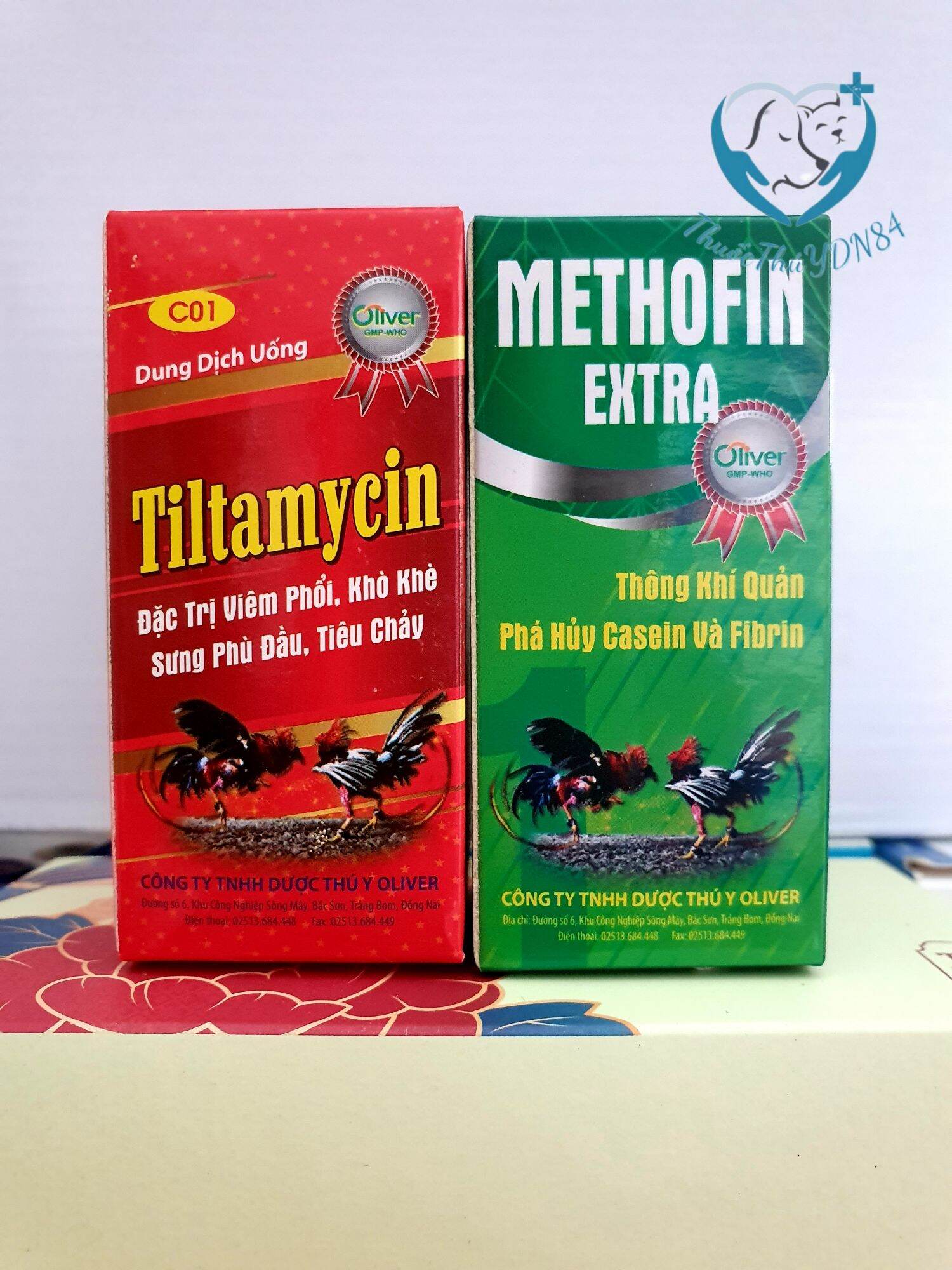 Combo Tiltamycin + METHOFIN EXTRA khò khè viêm phổi sưng phù đầu tiêu chảy