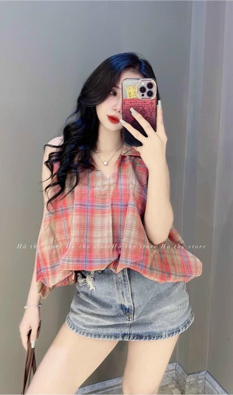 ÁO CARO HỒNG HÀNG QC CAO CẤP