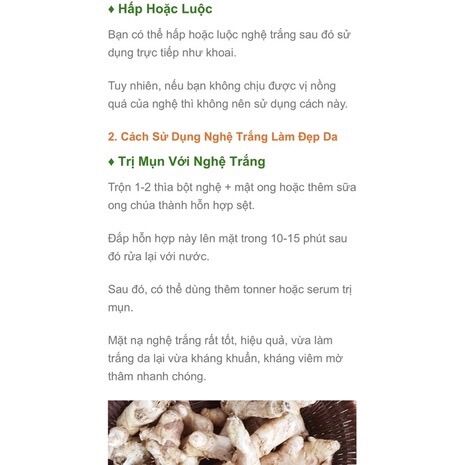 NGHỆ TRẮNG ( NGHỆ ĐỘC THÂN )