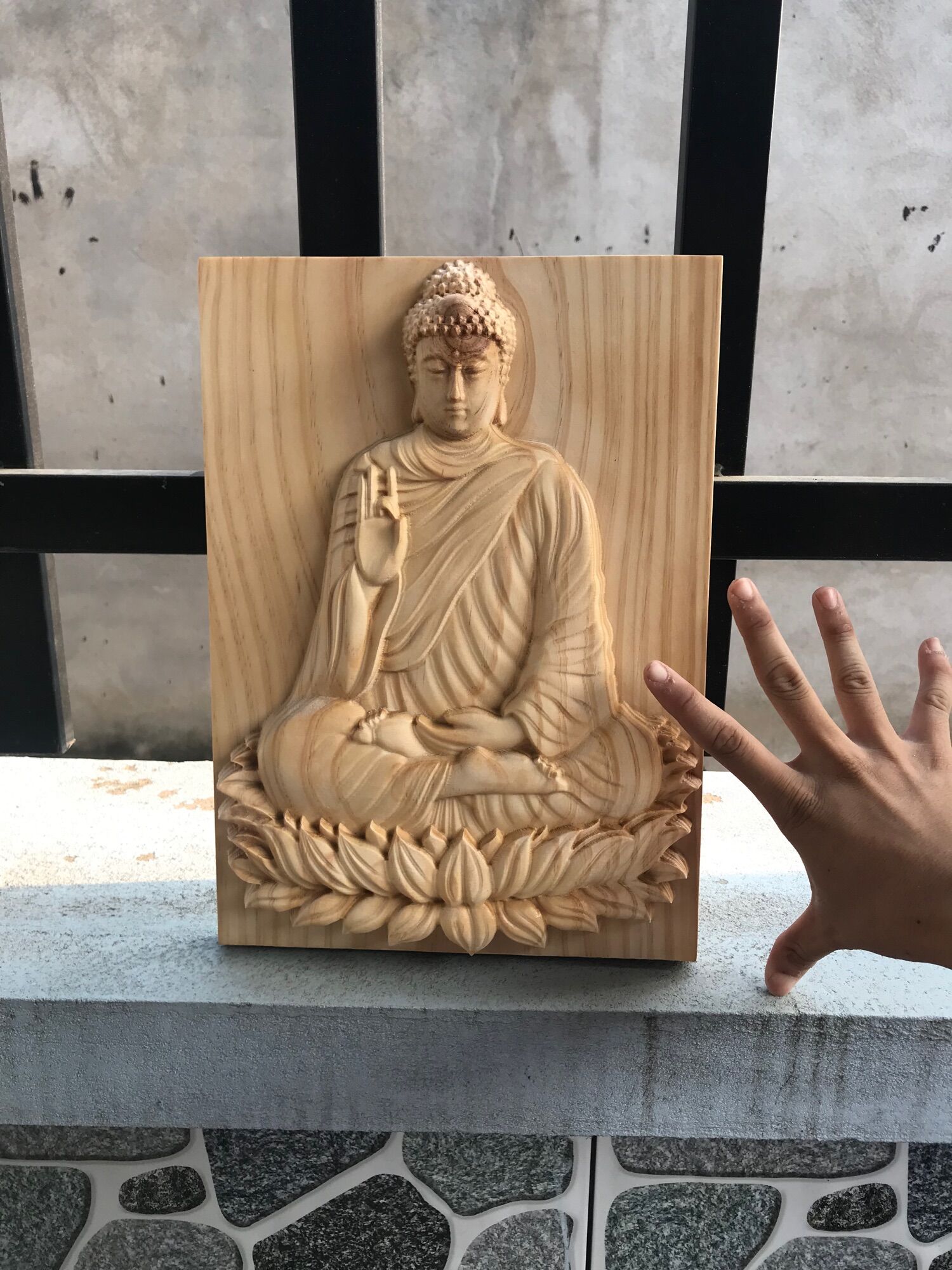 Tranh Phật thích ca tranh trí phòng thờ (có móc treo)