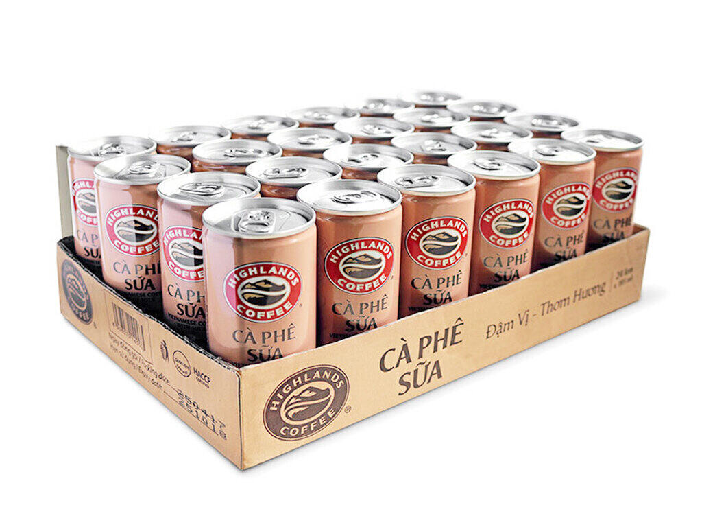 Thùng 24 lon Cà phê sữa HIGHLANDS COFFEE lon 185ml (24 lon x 185ml)