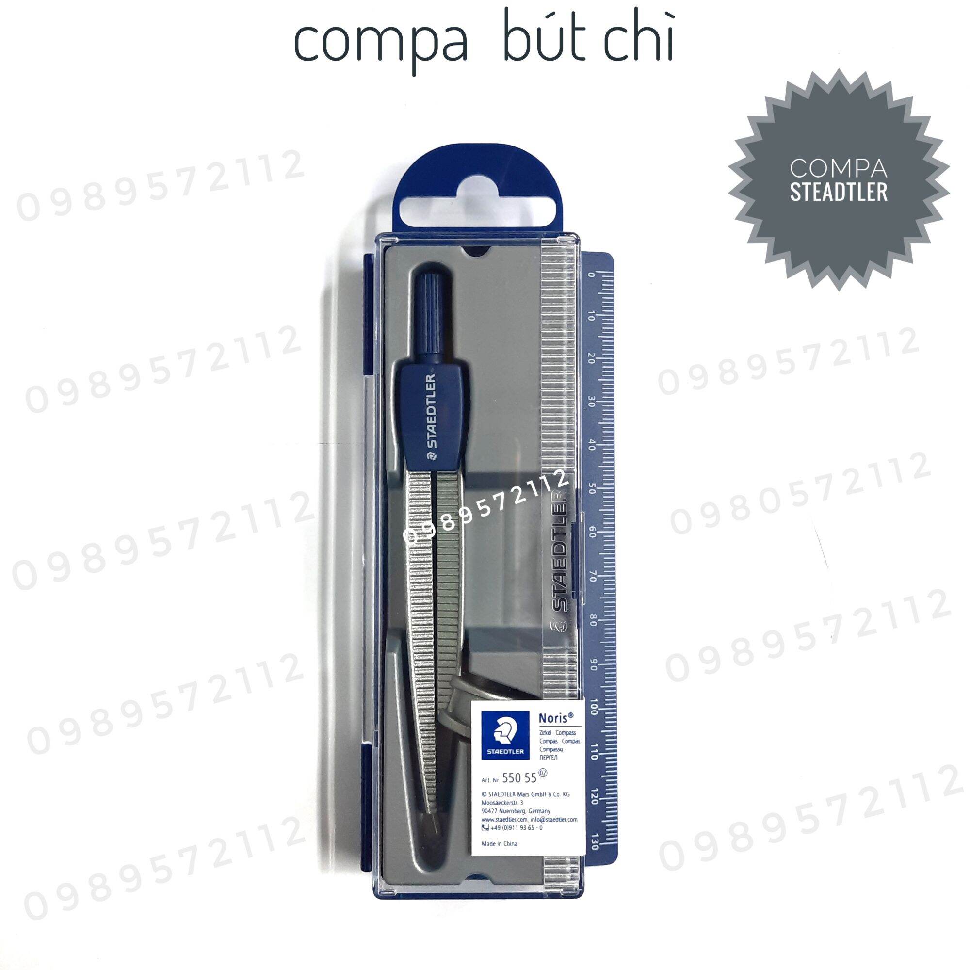 Compa Steadter dùng ngòi chì kim và bút chì. (1 cái)