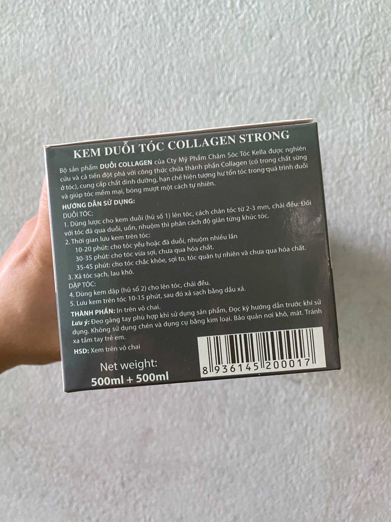 Bộ kem DUỖI TÓC KELLA 500ml - TRẮNG dành cho tóc khoẻ