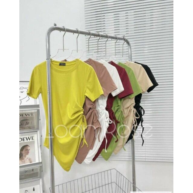 Áo Tà Nhọn Rút Dây Eo Chất Vải Thun Gân