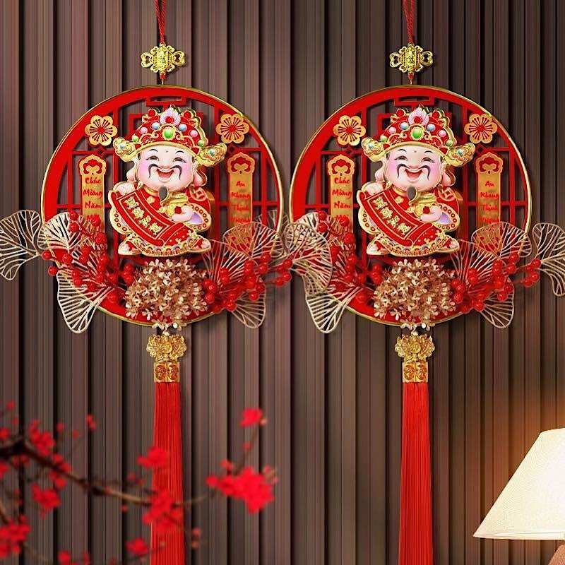 Dải treo thần tài lắc đầu gọi tài lộc, thần tài tết cầu may mắn, tài lộc. đồ trang trí thần tài tết 2024