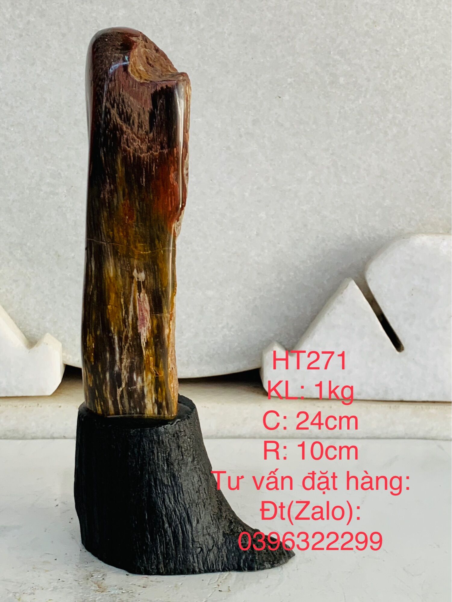 Gỗ hoá thạch ,( HT271a , KL: 1kg, C: 24cm, R: 10cm ), viết chữ theo yêu cầu quý khách.. (GHT06)