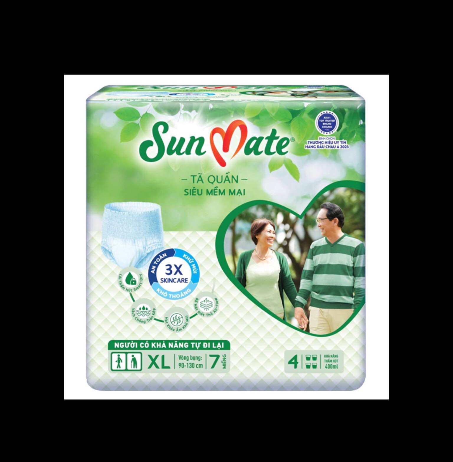 HCM - Combo 6 Gói Tã quần Sunmate XL7 Siêu Mềm Mại - Tã quần người lớn, người già Sunmate - Hsd Luôn