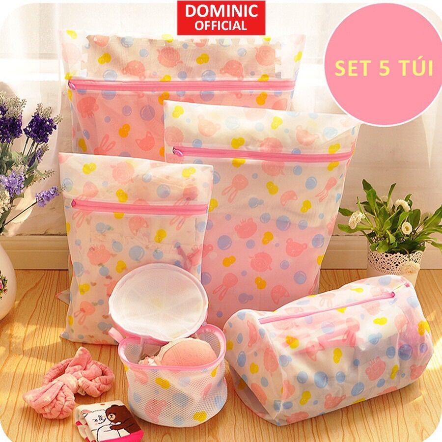 SET 5 TÚI GIẶT QUẦN ÁO CÁC KÍCH THƯỚC 3 LỚP