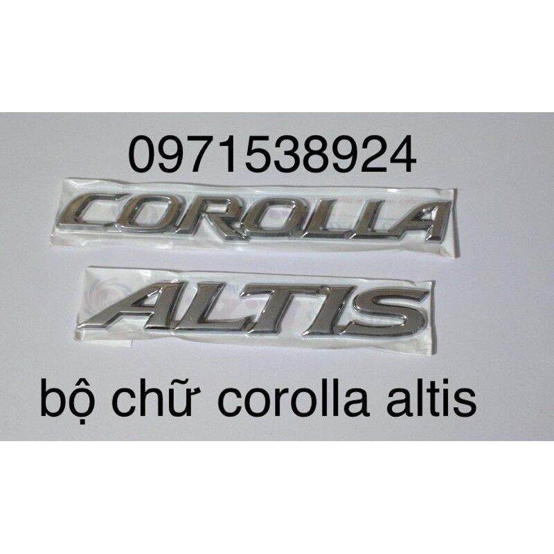 logo chữ COROLLA ALTIS dán đuôi xe