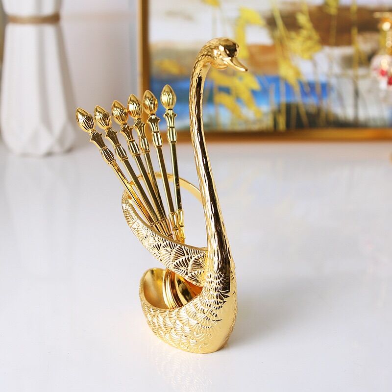 Giỏ đựng thìa dĩa hình thiên nga Huydecor