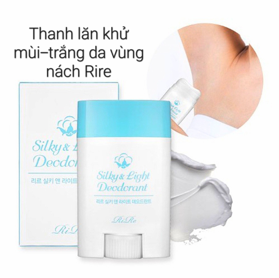 THANH LĂN KHỬ MÙI VÀ LÀM TRẮNG VÙNG DA DƯỚI CÁNH TAY RIRE SILKY & LIGHT DEODORANT CHÍNH HÃNG
