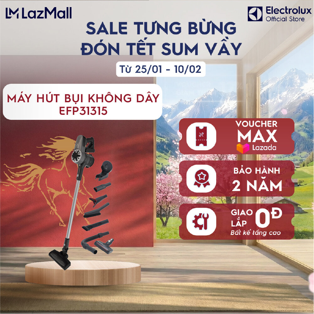 Máy hút bụi không dây Electrolux EFP31315 - Hiệu suất cao Làm sạch mọi ngóc ngách Dễ dàng vệ sinh và