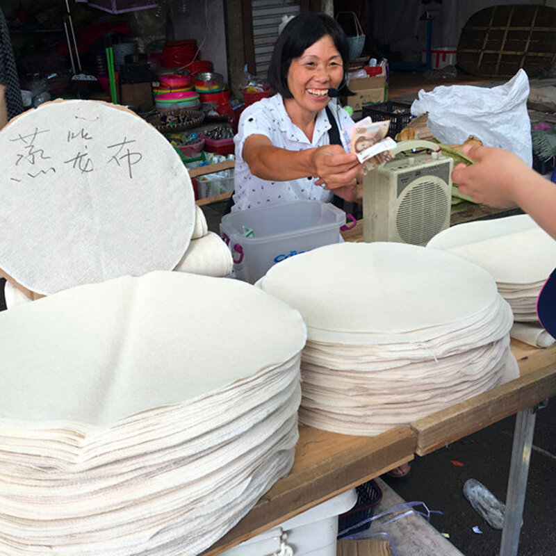 Vải lồng hấp vải hấp bánh bao gia dụng cotton không dính hình tròn vải hấp bánh bao khăn lót khăn hấp bánh bao vải nồi hấp vải xô vải lồng hấp