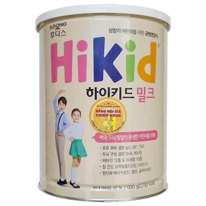 Sữa Hikid vani 600g nội địa Hàn