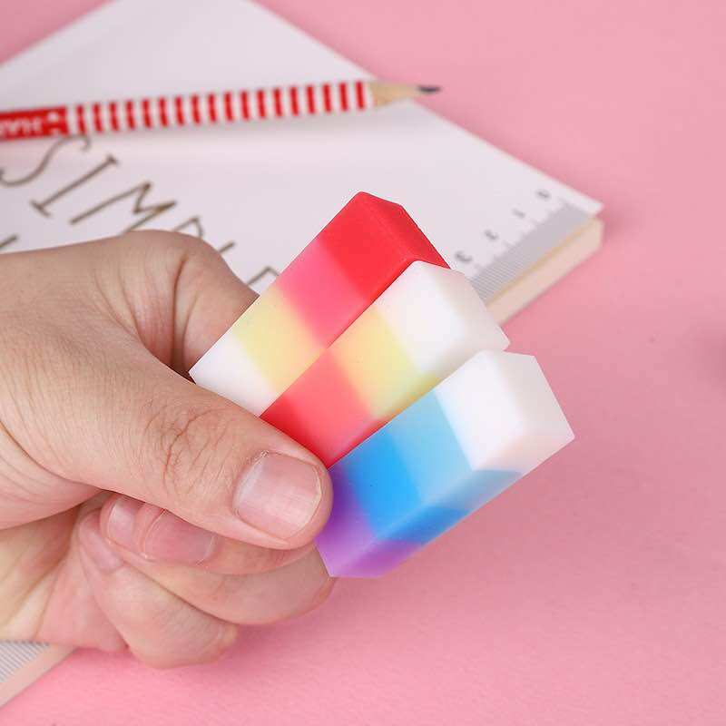 Combo 3 cục gôm tẩy bút chì 7 sắc cầu vồng