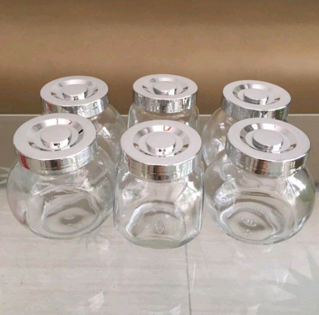 Hủ thủy tinh 2 đáy nắp Bạc 50ML 180ML 380ML