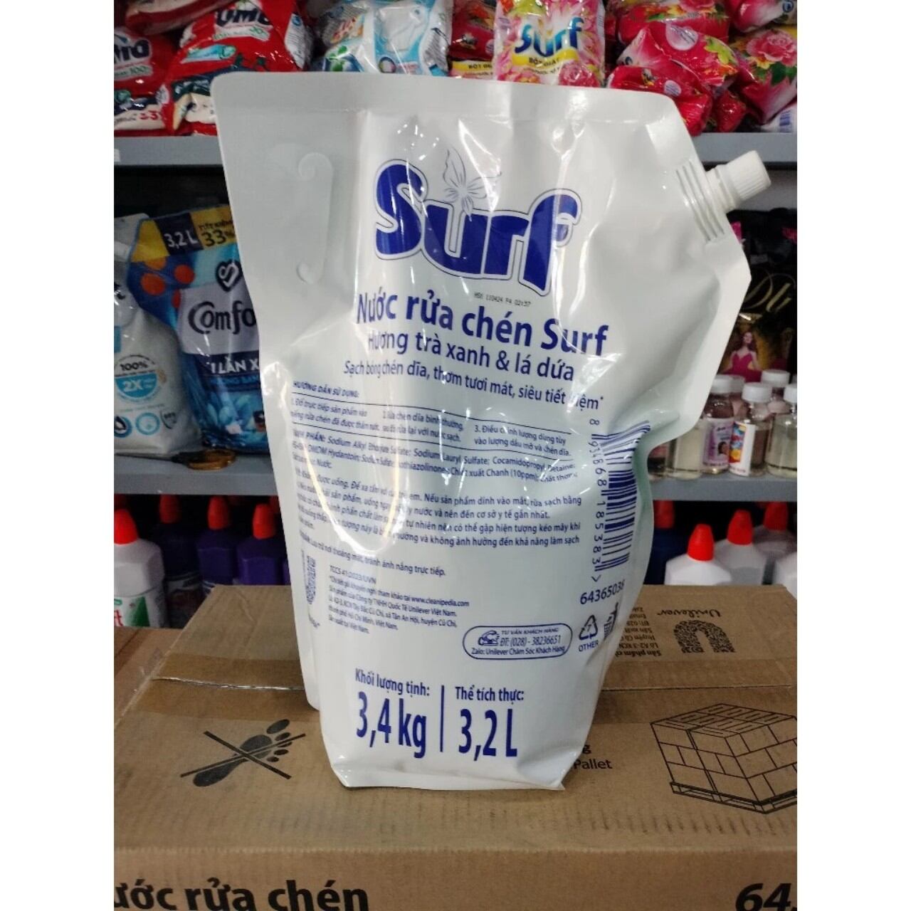Nước rửa chén Surf túi tiết kiệm 3,4kg