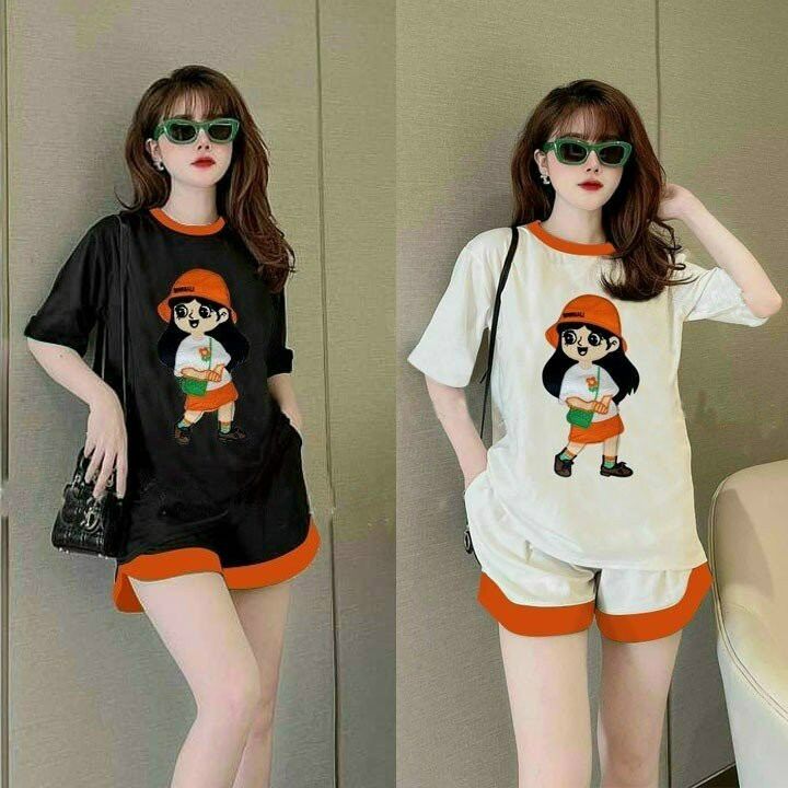 SÉT BỘ COTTON THÊU BÚP BÊ CAM Q.CHAU