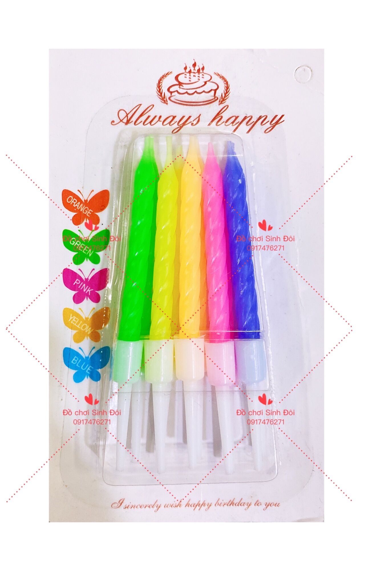 Đèn cầy trang trí bánh sinh Nhật - nến xoắn - phụ kiện trang trí bánh