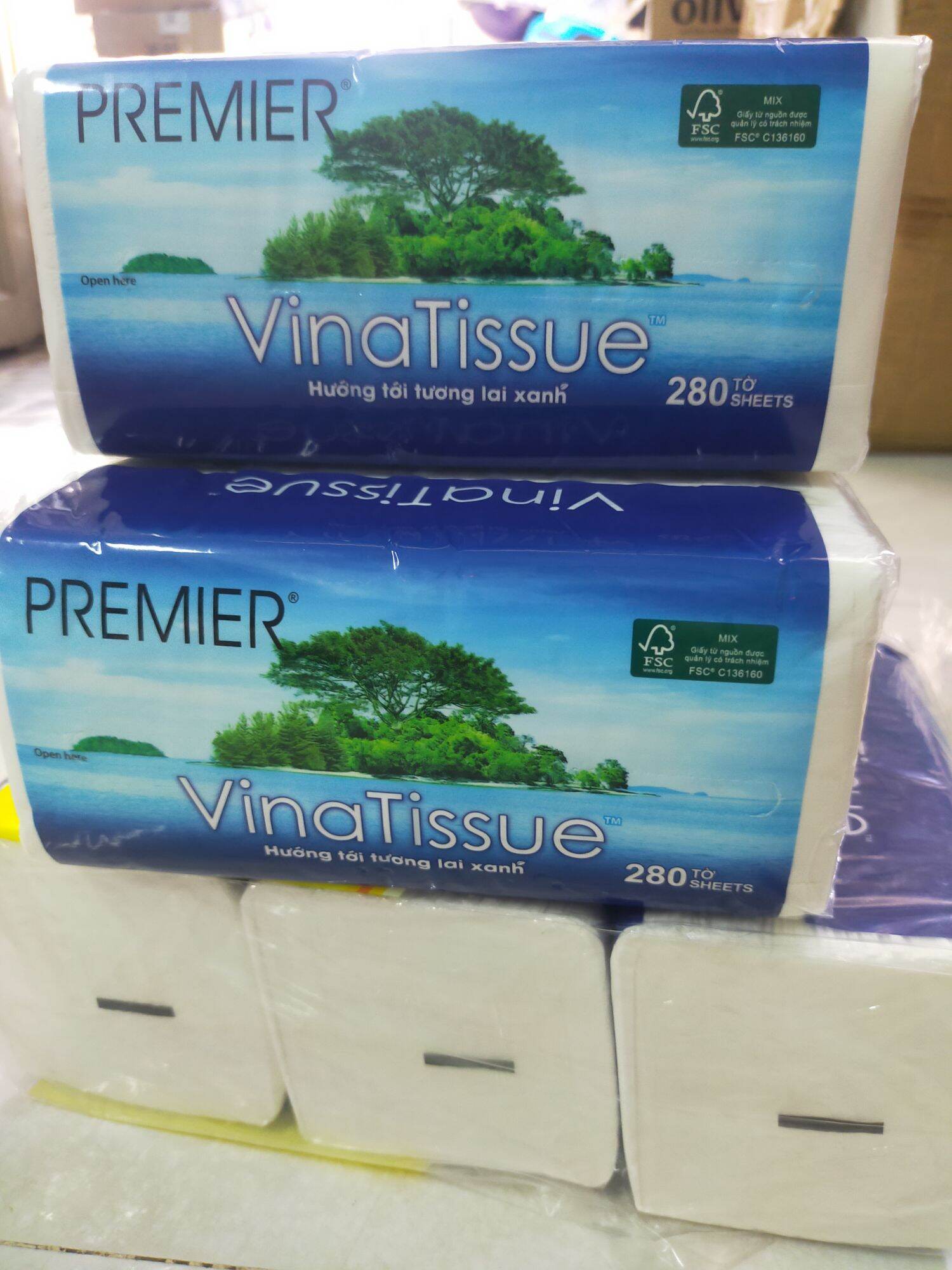 khăn giấy rút vina tissue 280 tờ