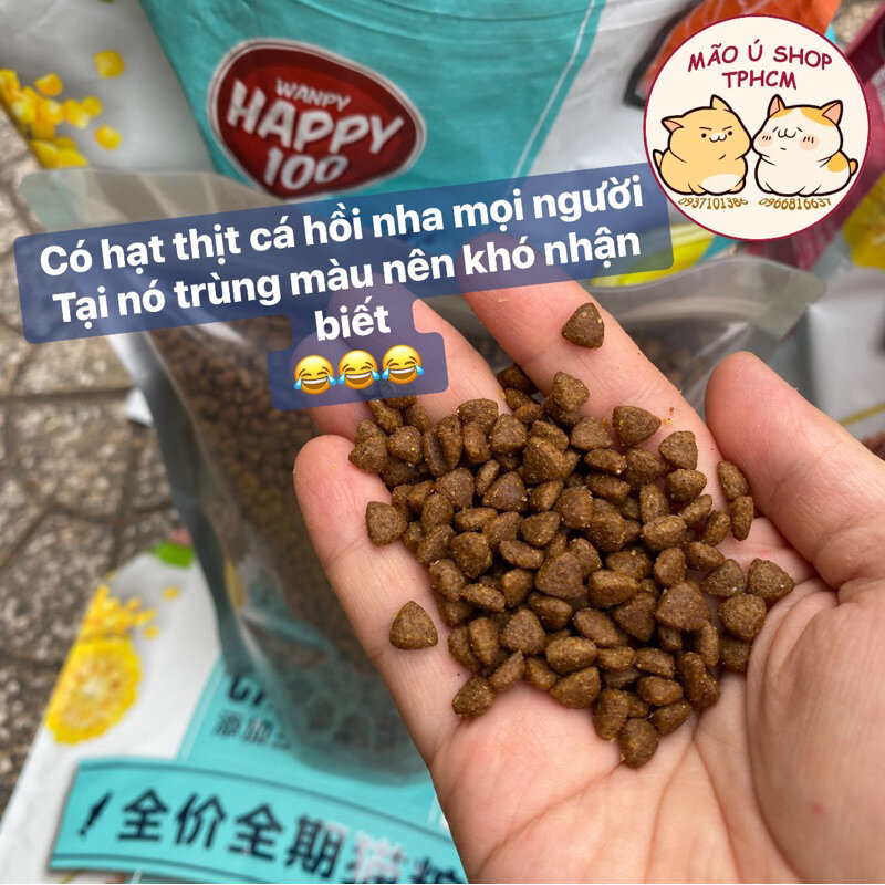 [BAO 500G] HẠT MIX THỊT WANPY HAPPY100 - HẠT DINH DƯỠNG CHO MÈO MỌI LỨA TUỔI