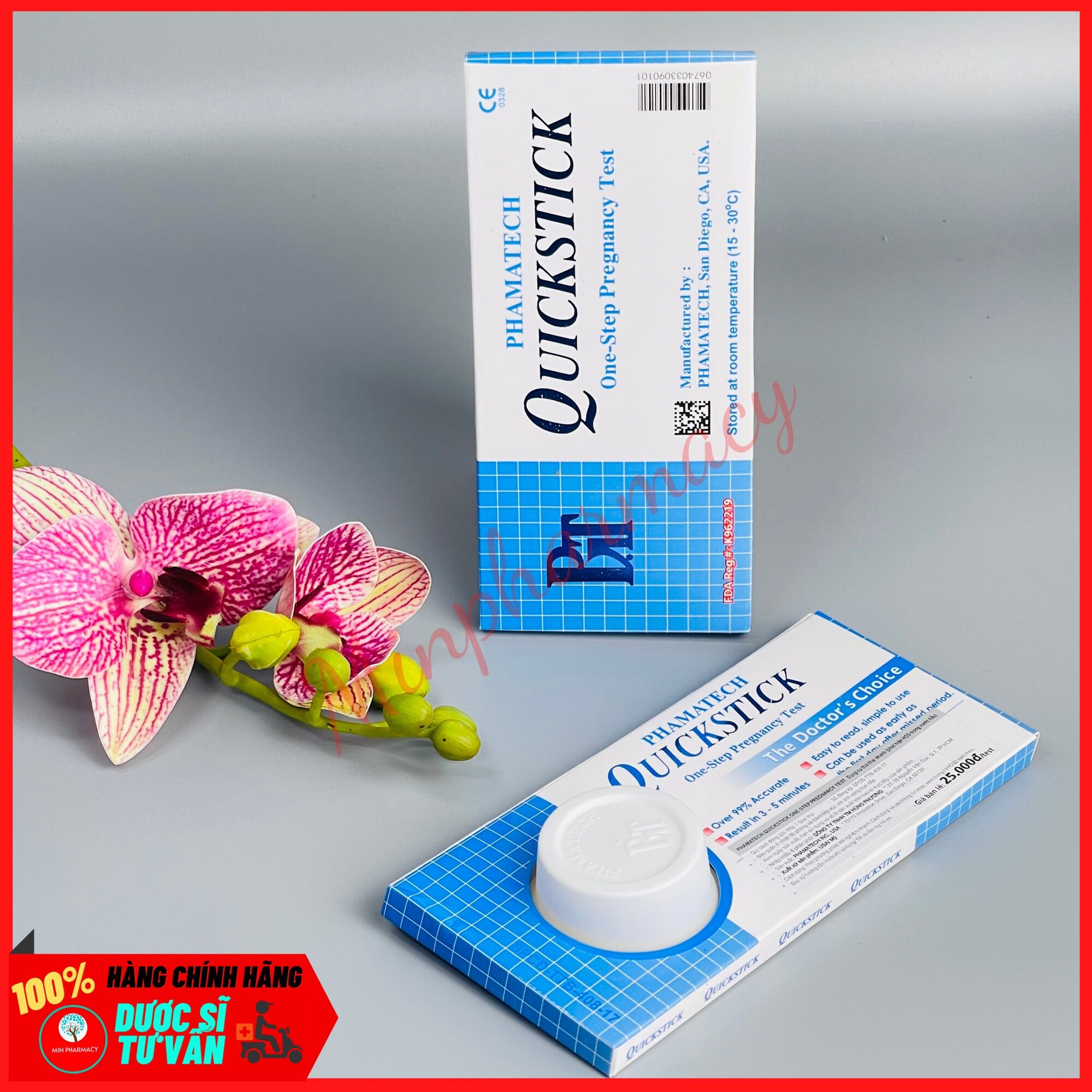[HCM]Que thử thai nhanh Quickstick (1 cái/hộp) - Minpharmacy