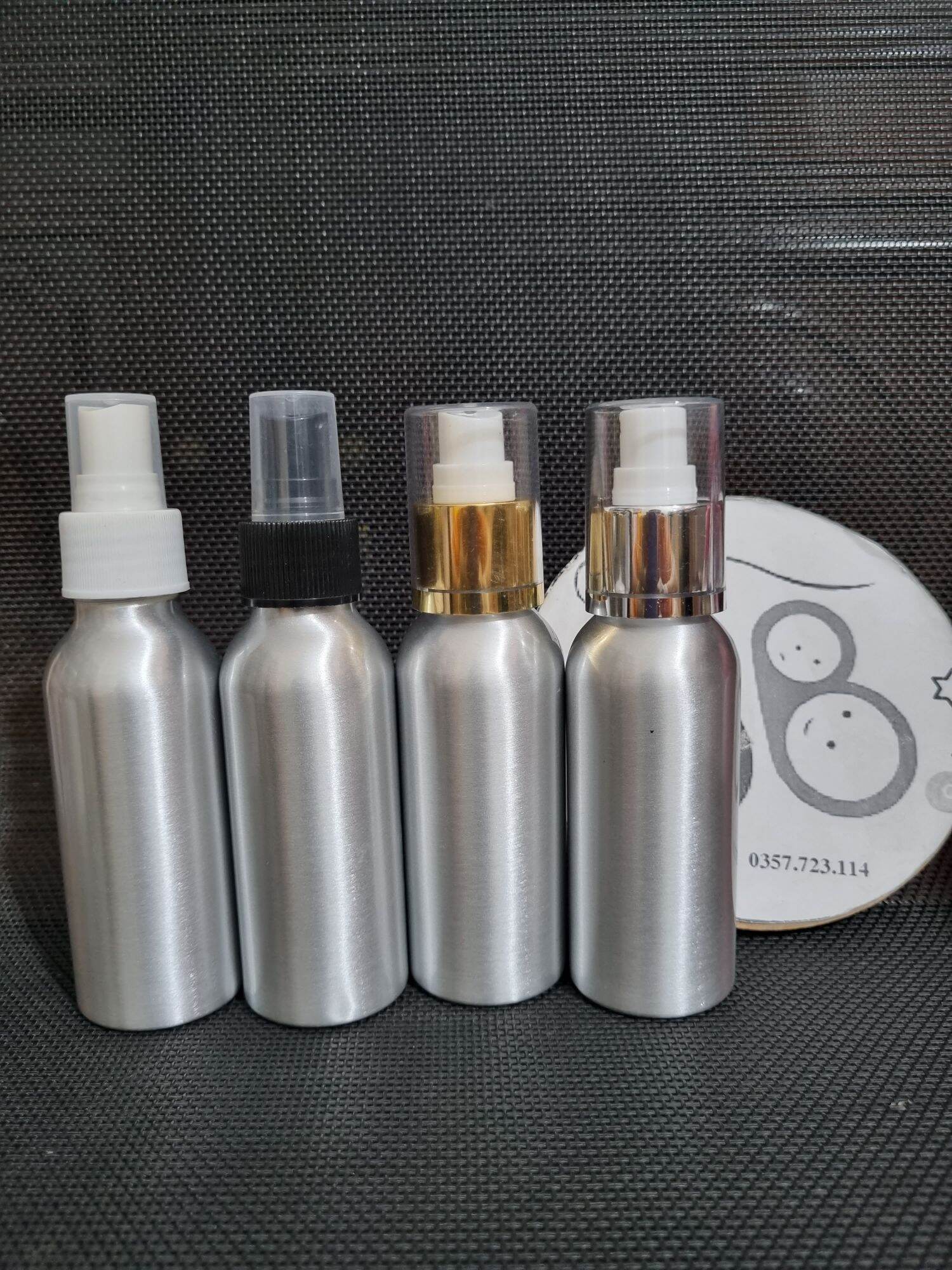 Chai nhôm bạc 100 ml đầu xịt phun sương